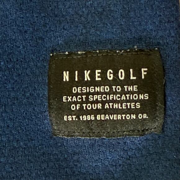 Nike Golf Dri-Fit 1/4 Zip Pullover Blue Black Men’s Large Athletic Fit - Picture 8 of 8